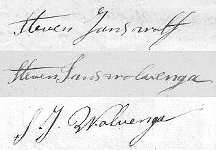 Handtekeningen Steven Jans Wolvenga 1813 1816 1818