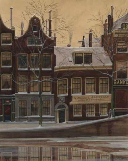 De lettergieterij aan de Bloemgracht, vastgelegd door H.M.J. Misset in 1902