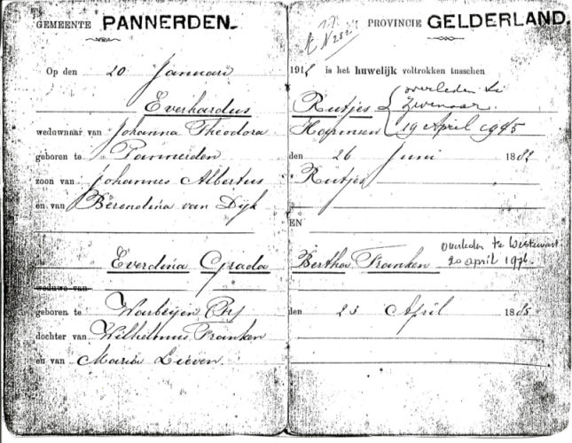 Trouwboekje Rutjes-Franken