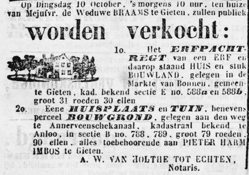 Publieke verkoop in 1865