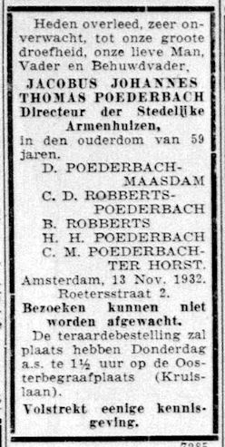 overlijdensbericht J.J.Th. Poederbach